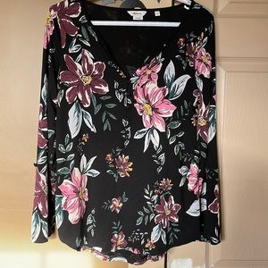 V neck Henley long sleeve